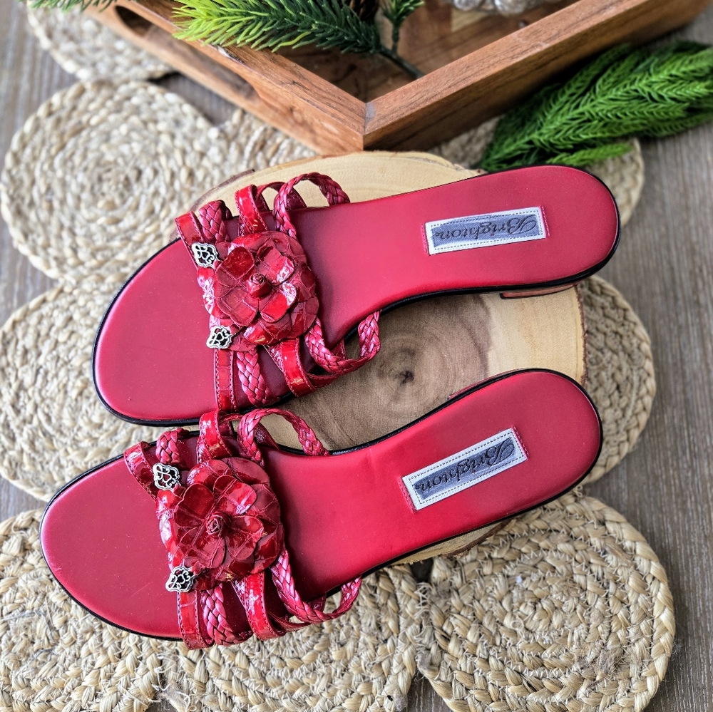 Brighton Red Learger Floral Women's Sandals